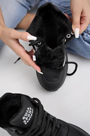 Guja 24K317 4 Siyah Bağcıklı Hafif Fashion Kadın Bot