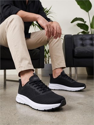 Lescon Meru 2 Flex Siyah Erkek Spor Ayakkabı