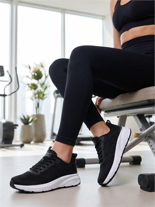 Lescon Meru 2 Flex Siyah Kadın Spor Ayakkabı