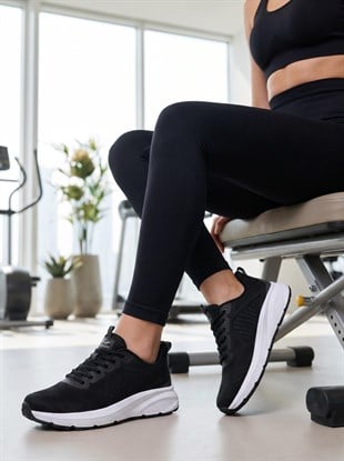 Lescon Meru 2 Flex Siyah Kadın Spor Ayakkabı