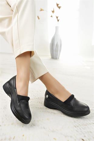 Mammamia D24KA 310 Siyah Hakiki Deri Kadın Ayakkabı