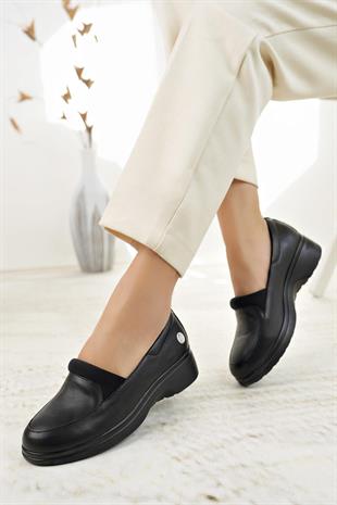 Mammamia D24KA 310 Siyah Hakiki Deri Kadın Ayakkabı