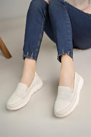 Mammamia D24YA 3620 Kemik Hakiki Deri Anatomik Kadın Ayakkabı