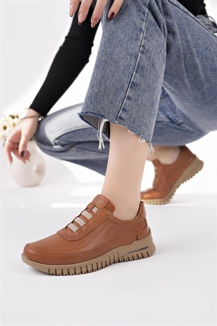 Mammamia D25KA 3455 Taba Hakiki Deri Kadın Ayakkabı