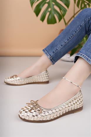 Mammamia D25YA 525 Dore Hakiki Deri Kadın Babet