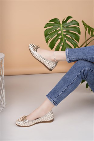 Mammamia D25YA 525 Dore Hakiki Deri Kadın Babet