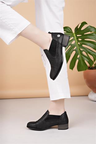 Mammamia D25YA 7150 Platin Simli Hakiki Deri Kadın Ayakkabı