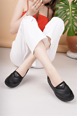 Mammamia D25YA 7450 Siyah Hakiki Deri Kadın Ayakkabı