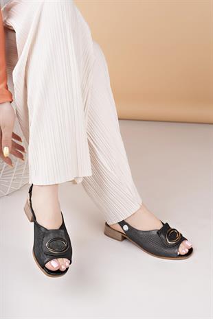 Mammamia D25YS 2720 Çelik Hakiki Deri Kadın Sandalet