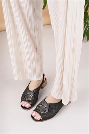 Mammamia D25YS 2720 Çelik Hakiki Deri Kadın Sandalet