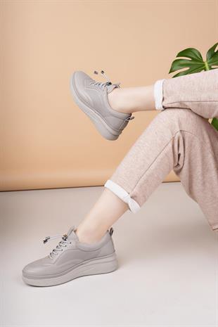 Modessa 121 Taş Bağcıklı Hakiki Soft Deri Kadın Ayakkabı