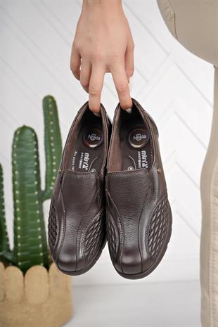 Muya 323794 Kahve Hakiki Deri 6 Nokta Kemik Çıkıntısı Ayakkabı