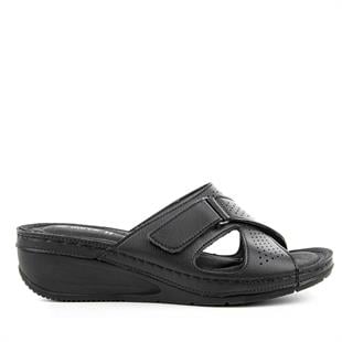 Muya Duro 34218 Siyah Dolgu Topuklu Anatomik Kadın Terlik