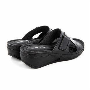 Muya Duro 34218 Siyah Dolgu Topuklu Anatomik Kadın Terlik