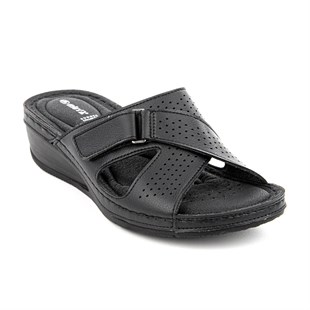 Muya Duro 34218 Siyah Dolgu Topuklu Anatomik Kadın Terlik