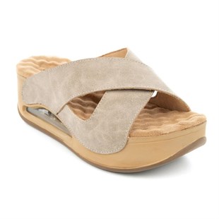 Muya Penelope 31210 Krem Airmax Dolgu Anatomik Kadın Terlik