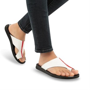 Muya Rada 31306 Beyaz Tam Anatomik Parmak Arası Erkek Terlik