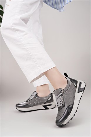 Nesil Shoes Acr 170 Platin Paraşüt Kadın Ayakkabı