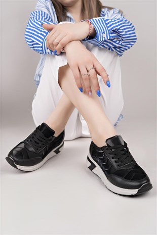 Nesil Shoes Acr 170 Siyah Paraşüt Kadın Ayakkabı