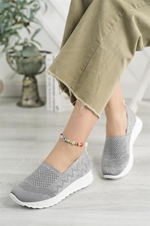 Nesil shoes Aky 055 K.Gri Triko Yazlık Kadın Ayakkabı