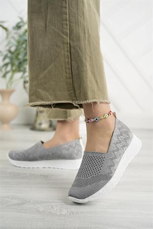 Nesil shoes Aky 055 K.Gri Triko Yazlık Kadın Ayakkabı