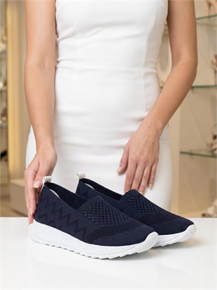 Nesil shoes Aky 055 Lacivert Triko Yazlık Kadın Ayakkabı