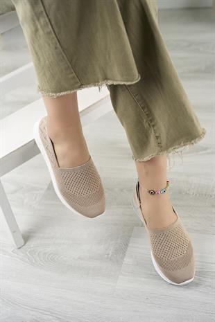 Nesil shoes Aky 055 Nude Triko Yazlık Kadın Ayakkabı
