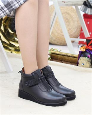 Nesil Shoes Arx 441 Siyah Hakiki Deri Günlük Kadın Bot