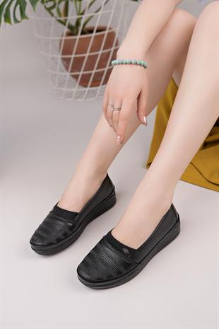 Nesil Shoes Ayzen 810 Siyah Anatomik Kadın Ayakkabı