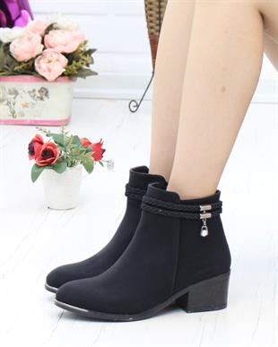 Nesil Shoes Bln 5700 Siyah Zümrüt Günlük Kışlık Kadın Bot