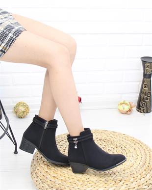 Nesil Shoes Bln 5700 Siyah Zümrüt Günlük Kışlık Kadın Bot