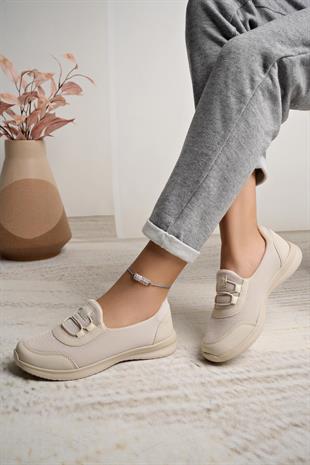 Nesil Shoes Bsea 575 Bej Memory Foam Kadın Yürüyüş Ayakkabısı