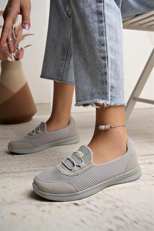 Nesil Shoes Bsea 575 Buz gri Memory Foam Kadın Yürüyüş Ayakkabısı