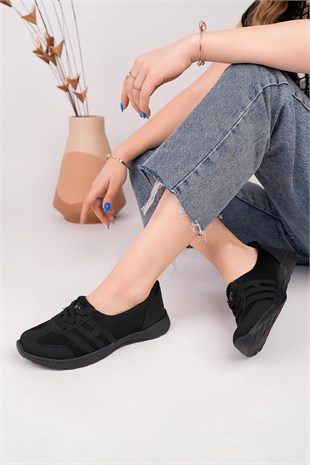 Nesil Shoes Bsea 618 Siyah Memory Foam Kadın Yürüyüş Ayakkabısı