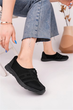 Nesil Shoes Bsea 618 Siyah Memory Foam Kadın Yürüyüş Ayakkabısı
