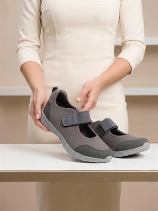 Nesil Shoes Bsea 632 Füme Memory Foam Lastikli Kadın Ayakkabısı