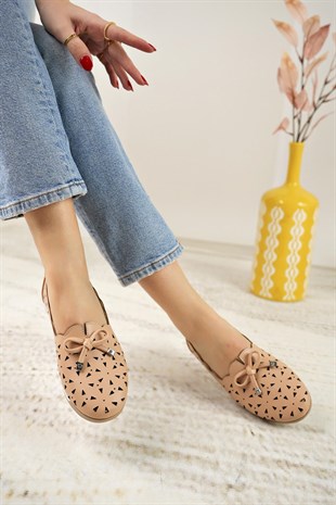 Nesil Shoes Canpa 228 Nude Delikli Yazlık Günlük Kadın Babet
