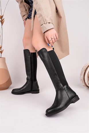 Nesil Shoes Carel 801 Siyah Baldırı Strech Kadın Çizme
