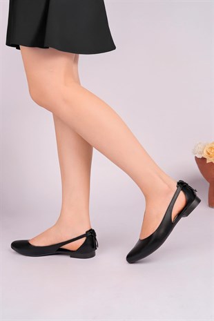 Nesil Shoes Ceylan 201 Siyah Kadın Babet
