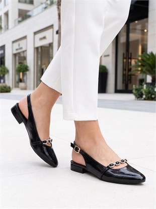 Nesil Shoes Ceylan 904 Siyah A. Açık Kadın Babet
