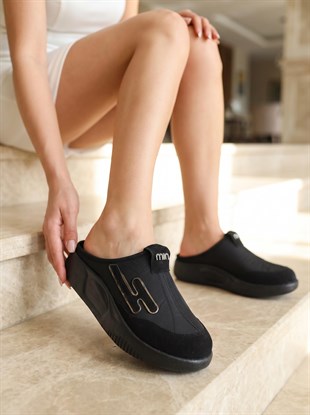 Nesil Shoes Conf 222 Siyah Anatomik Kadın Sabo Terlik