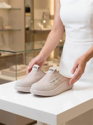 Nesil Shoes Conf 222 Vizon Anatomik Kadın Sabo Terlik