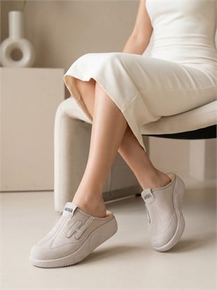 Nesil Shoes Conf 222 Vizon Anatomik Kadın Sabo Terlik