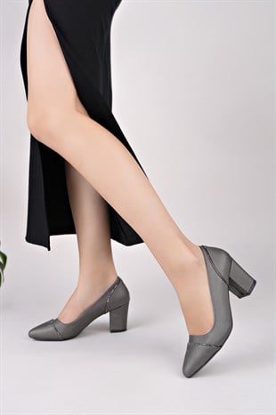 Nesil Shoes Desca 663 Platin Virgin Topuklu Kadın Ayakkabı