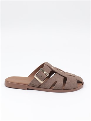Nesil Shoes Dvm 0112 Vizon Tokalı Günlük Kadın Terlik