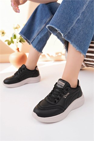 Nesil Shoes Dvm 063 Siyah Bej Memory Foam Kadın Sneakers
