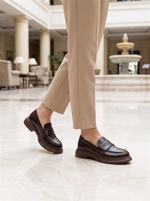 Nesil Shoes Dvm 2530 Kahve Maskulen Kadın Loafer