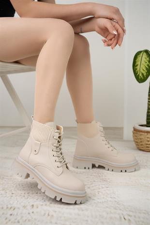 Nesil Shoes Dvm 5003 Ten Bağcıklı Kadın Bot