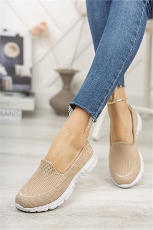 Nesil Shoes Dvm 801 Bej Faylon Taban Kadın Yürüyüş Ayakkabısı