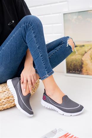 Nesil Shoes Dvm 801 Gri Faylon Taban Kadın Yürüyüş Ayakkabısı